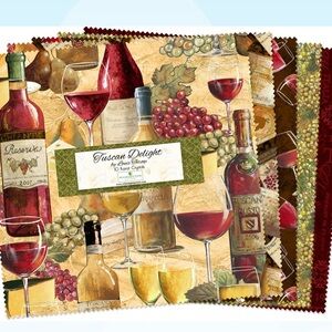 Tuscan Delight Wine-Themed Fabric fat quarters 100%Cotton